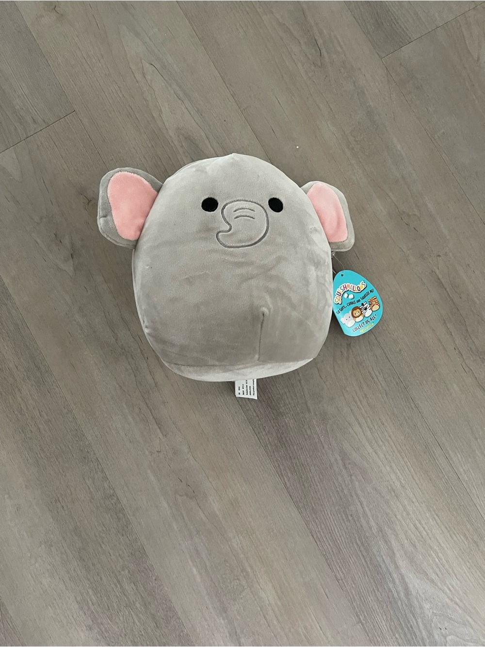 Squishmallows Gray Elephant Plush with Pink Ears